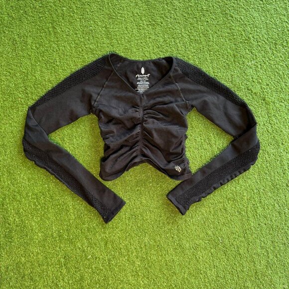 Free People Movement Black Ruched Long Sleeve - Picture 1 of 2